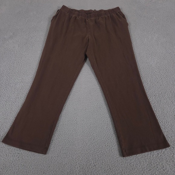 Lands' End Pants - Lands End Pants Womens 1X Sport Knit Straight Leg Cotton Elastic Waist Pockets